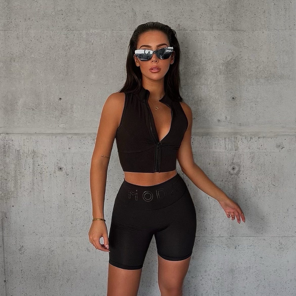 Summer Flex Shorts Set - Black