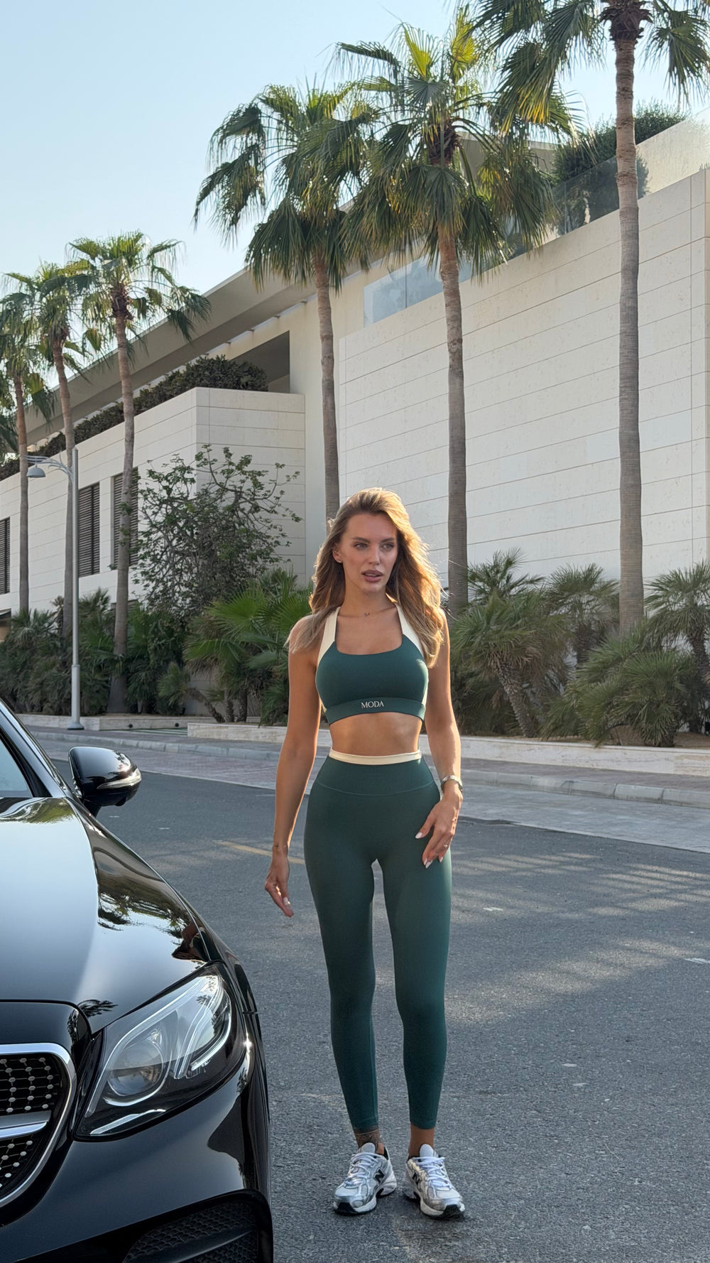 Evolve Leggings - Teal & Ivory
