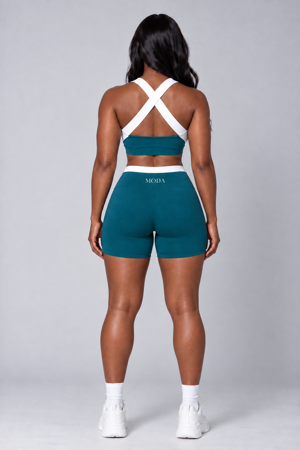 Evolve Shorts - Teal & Ivory